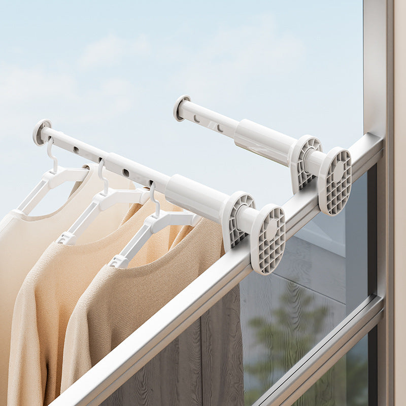 Travel clothes rack, punch-free telescopic clothes rack, balcony clothes drying artifact, foldable clothes rack, portable clothes rack