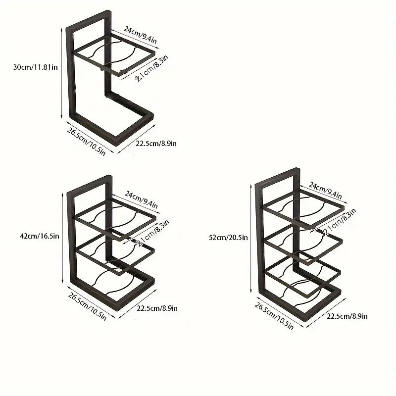 1pc Adjustable 3-Tier Black Stainless Steel Pot Rack - Space-Saving Kitchen Organizer with Multi-Shelved Storage Solution, Ideal for Home & Restaurant Use, Easy to Assemble, Kitchen Organizers And Storage