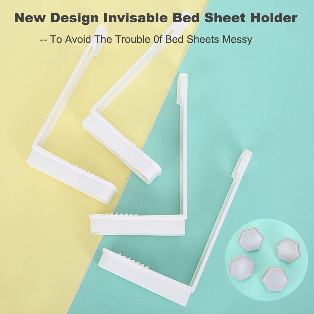 Bed Sheets Clip (4pcs), anti-slip fastener mattress quilt fixing buckle
