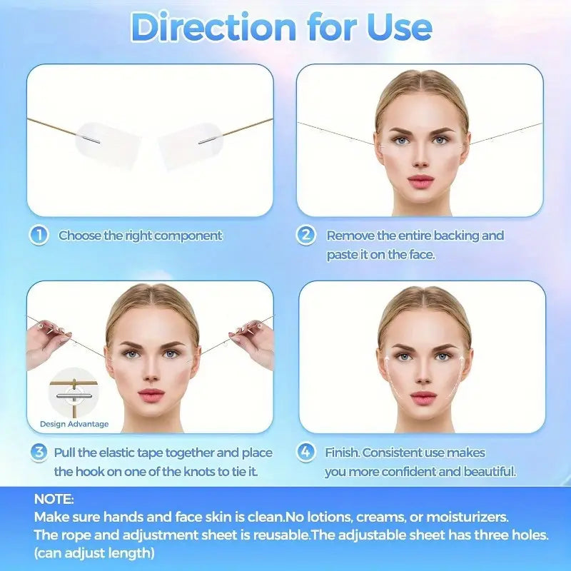Instant V-Face Lift Strips - Hypoallergenic, Invisible Facial Firming Patches for Smooth Wrinkles & Fine Lines