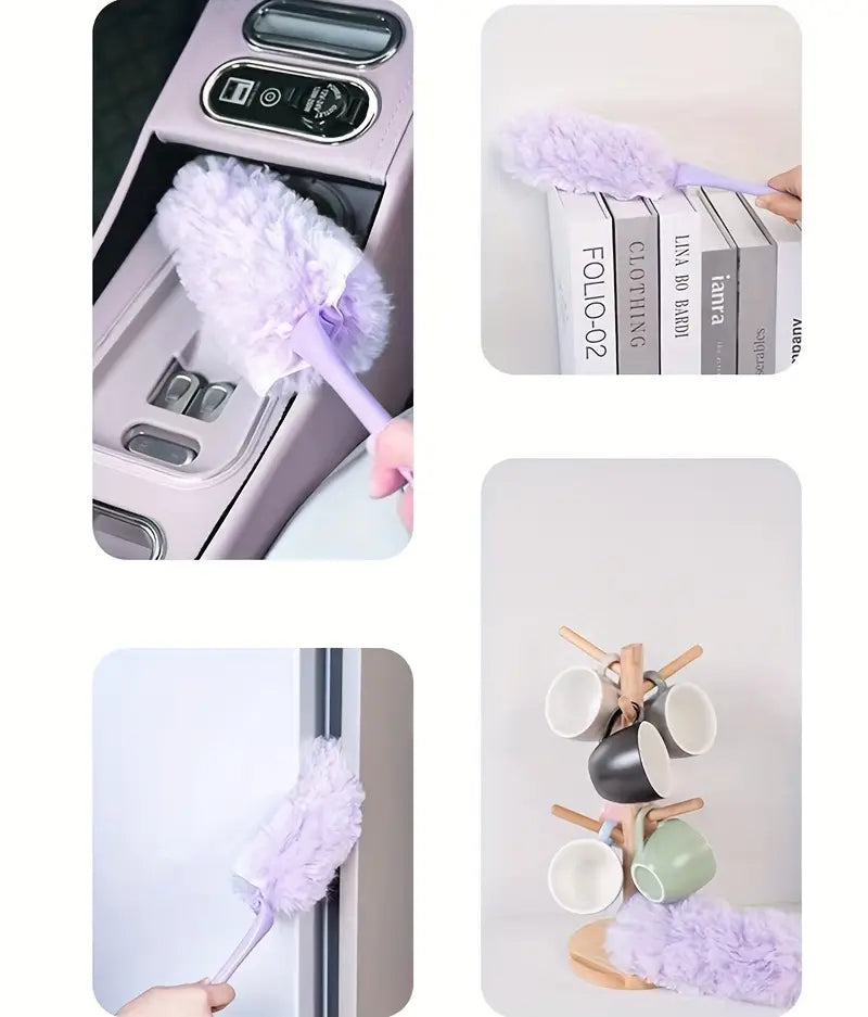 Folding electrostatic dust removal duster, feather duster
