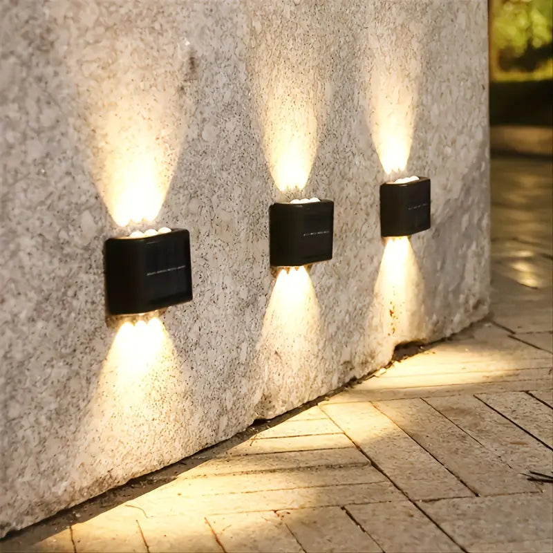 2pcs Outdoor 6LED Solar Wall Light LED Garden Street Landscape Decoration Wall Lamp