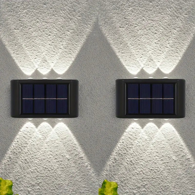 2pcs Outdoor 6LED Solar Wall Light LED Garden Street Landscape Decoration Wall Lamp