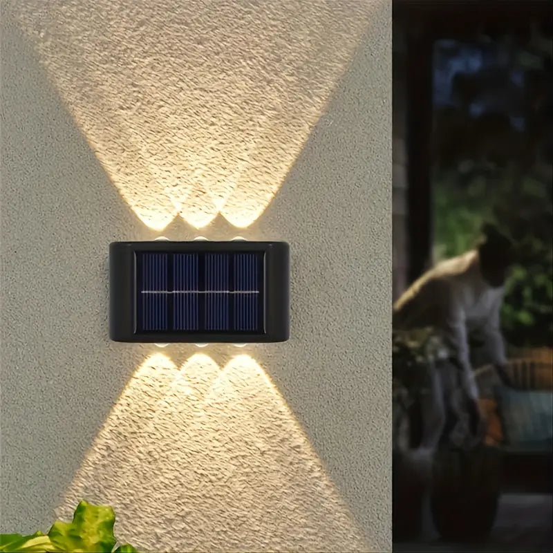 2pcs Outdoor 6LED Solar Wall Light LED Garden Street Landscape Decoration Wall Lamp