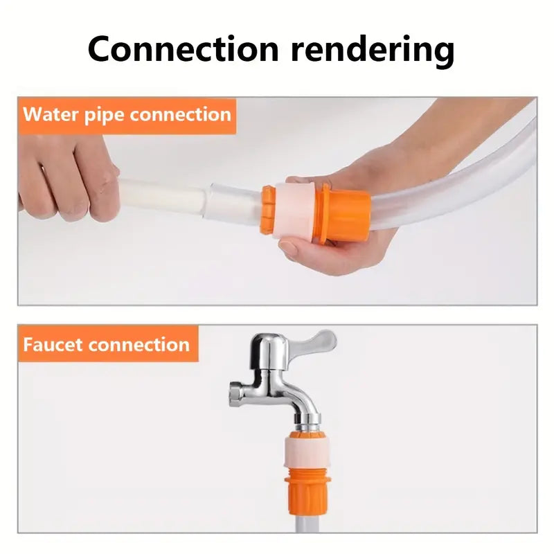 Water Tap Connector Soft Hose to Hard Hose Plastic Water Pipe Quick Connector