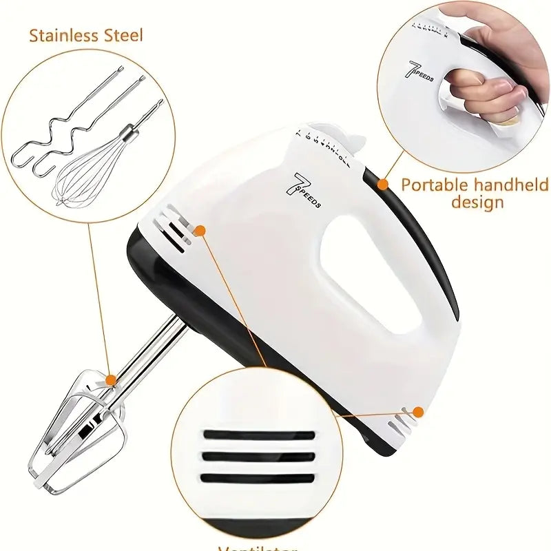 Electric handheld mixer, 7-speed baking mixer