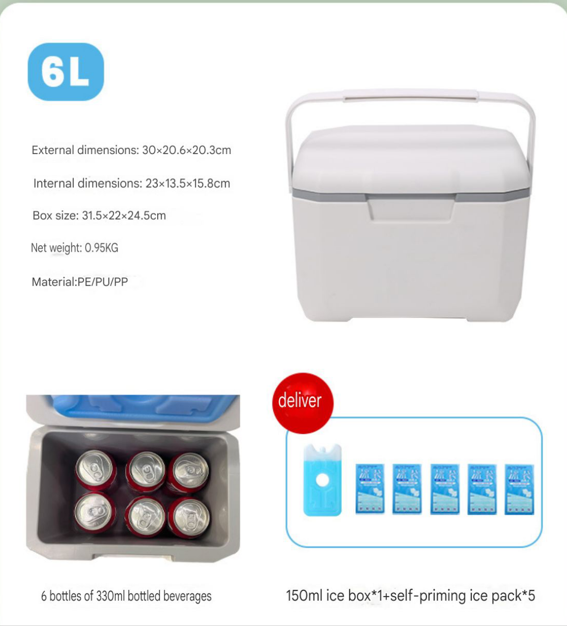 Cool box, insulation camping ice bucket