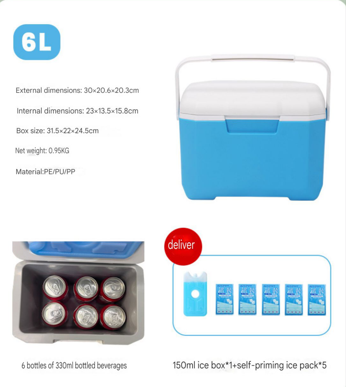 Cool box, insulation camping ice bucket