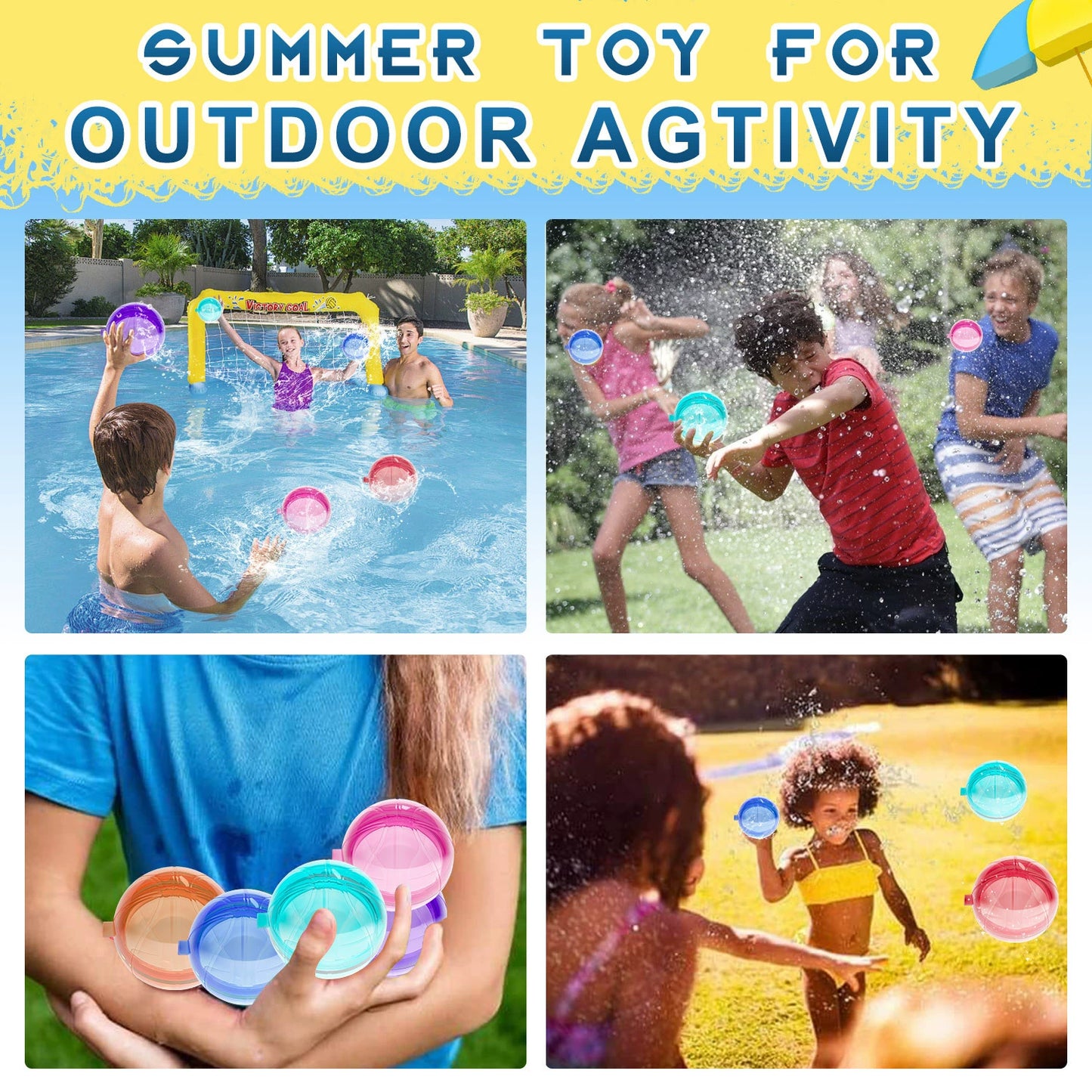 Silicone water ball children's outdoor water fight water filling toy basketball style water ball water explosion ball