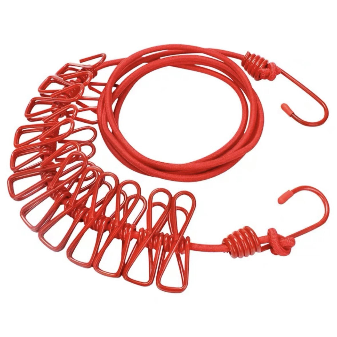 Drying Elastic Rope with clips, Travel Elastic Laundry Drying Clothesline