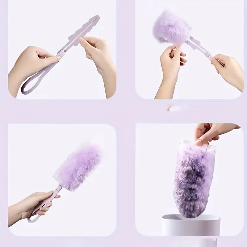 Folding electrostatic dust removal duster, feather duster