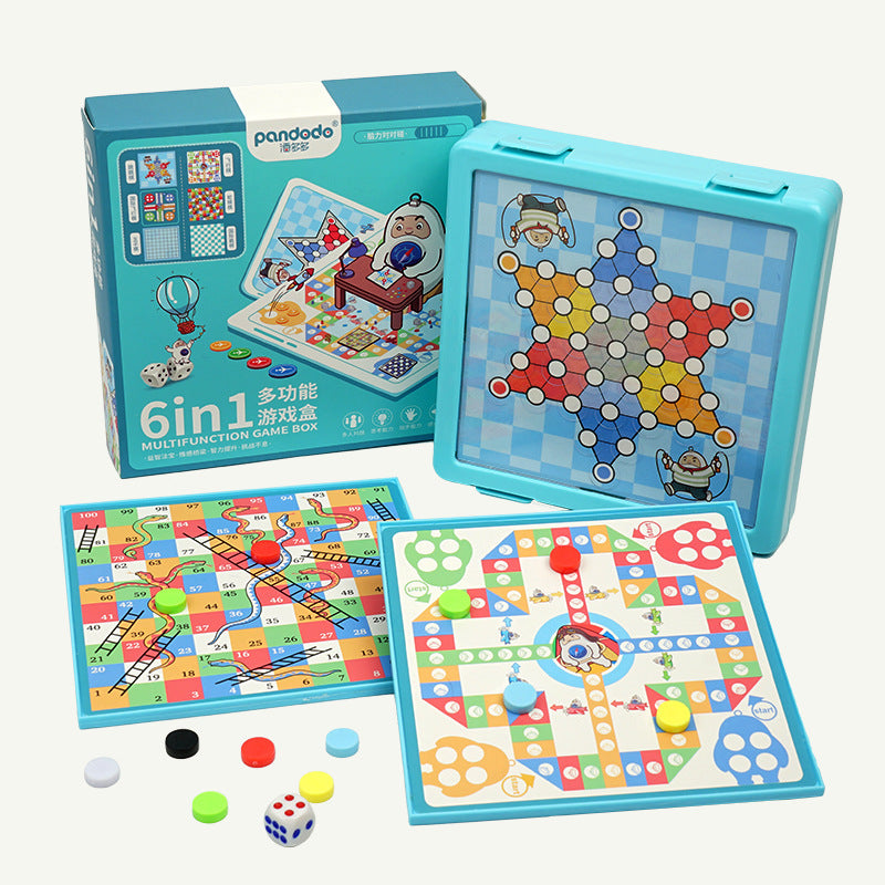 6-in-1 multifunctional game box game chess children's toy