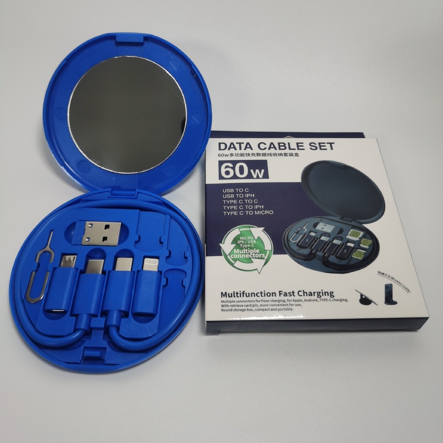0816 Charging cable, 60W USB five-in-one Data cable Fast charger