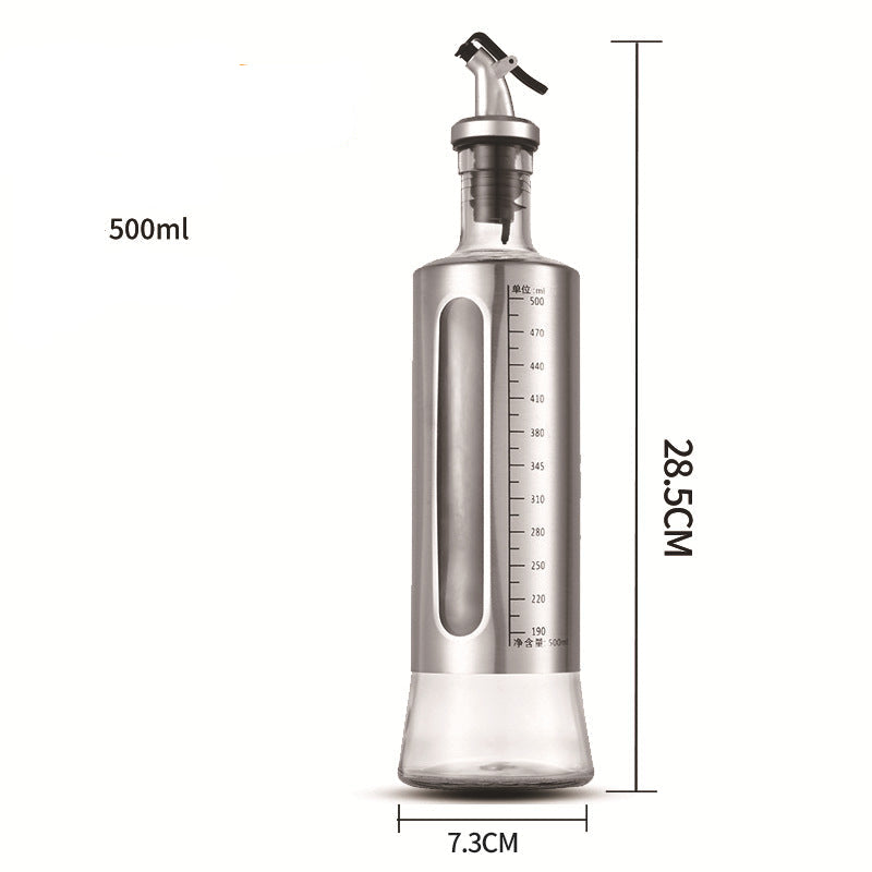 0915 Glass Oil Bottle Stainless Steel