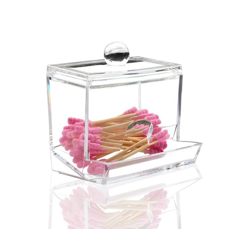 Transparent cotton box, with lid toothpick storage box