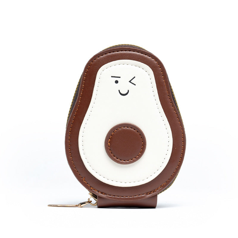 card holder, PU avocado mini cute coin purse