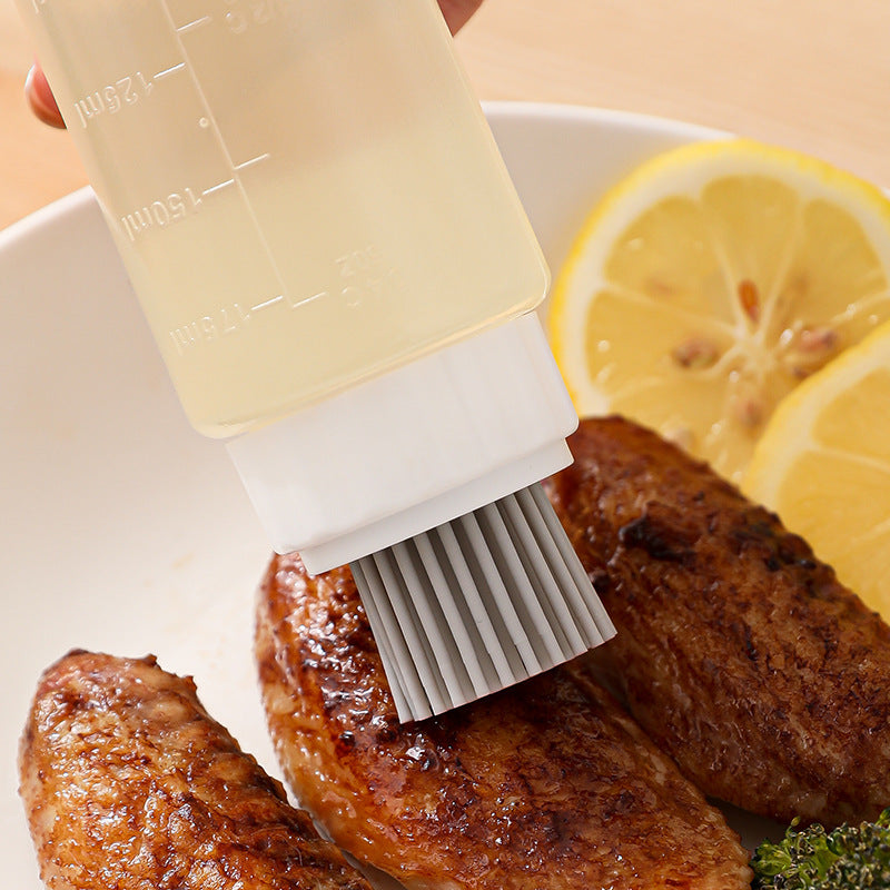 Kitchen seasoning bottle press silicone oil brush
