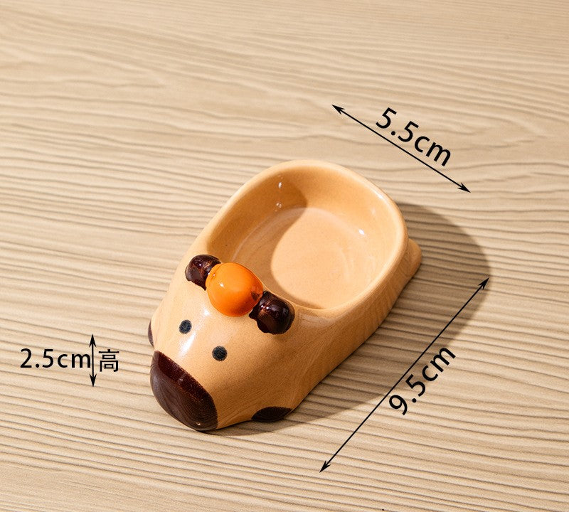 capybara dipping sauce dish ins three-dimensional ceramic hand-painted underglaze color small dish seasoning dish vinegar dish snack dish