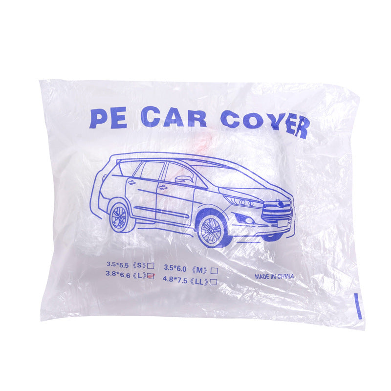 Disposable car cover universal PE film rainproof and dustproof car cover protective plastic transparent thickened car cover