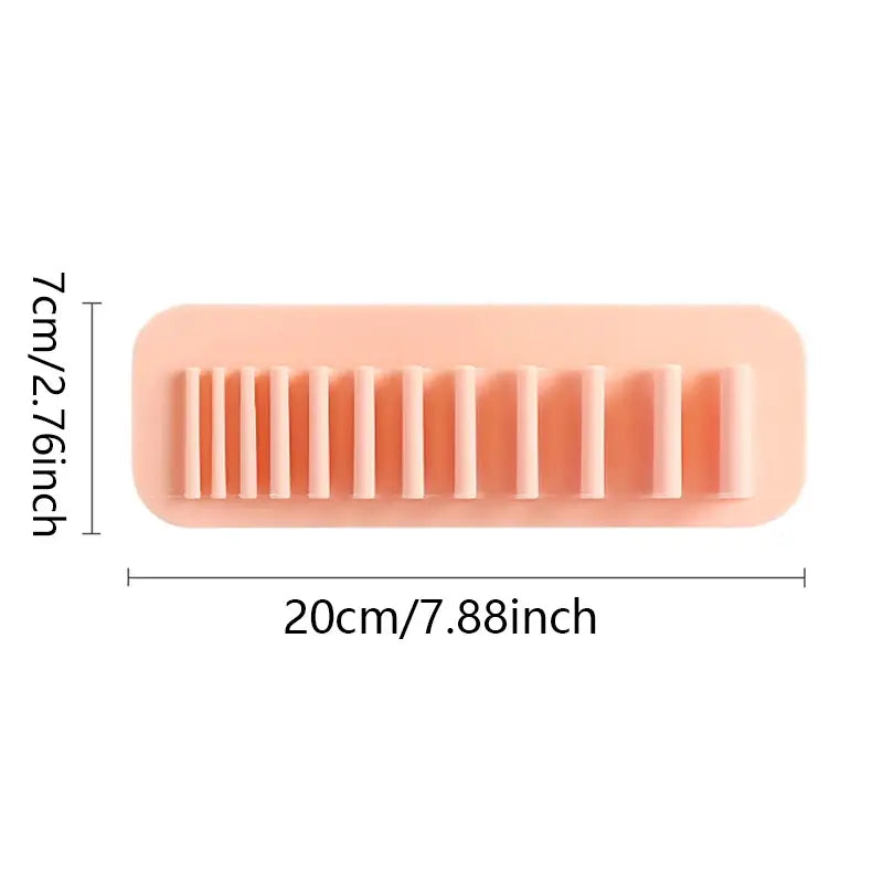 Silicone makeup brush drying rack, wall-mounted
