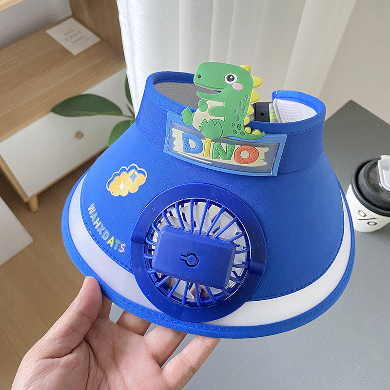 Children's sun hat girls with fan anti-ultraviolet hollow top sun hat boys sun hat