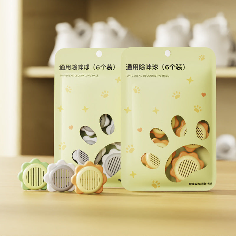 deodorizing ball mosquito repellent tablets 6 pack wall-mounted wardrobe deodorizing sneaker cabinet deodorizing ball, Sunflower shape