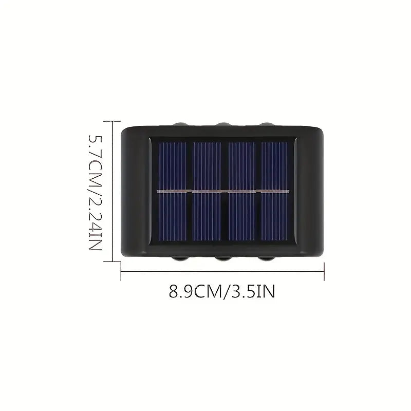 2pcs Outdoor 6LED Solar Wall Light LED Garden Street Landscape Decoration Wall Lamp