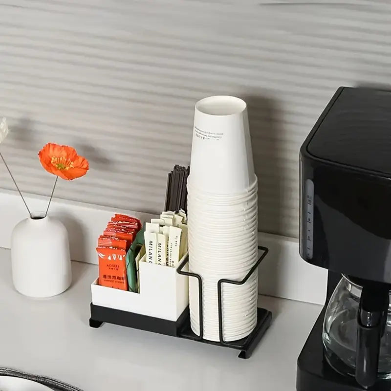 Desk Coffee Rack disposable cup holder iron art household paper cup holder multifunctional coffee tea bag paper cup storage rack