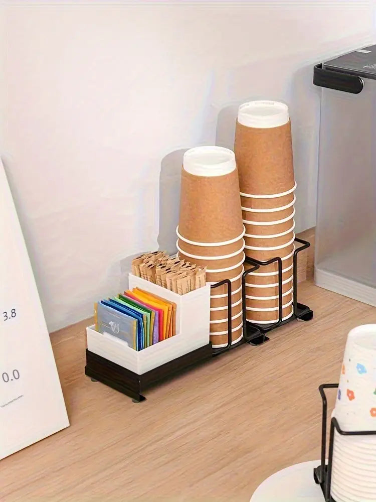 Desk Coffee Rack disposable cup holder iron art household paper cup holder multifunctional coffee tea bag paper cup storage rack