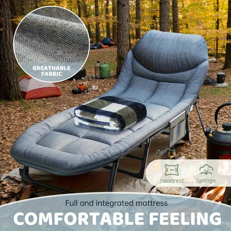 Folding Bed, Portable Office Stackable Chairs, camp bed (No blanket)