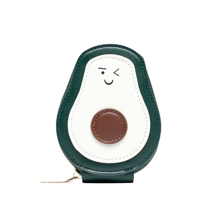 card holder, PU avocado mini cute coin purse