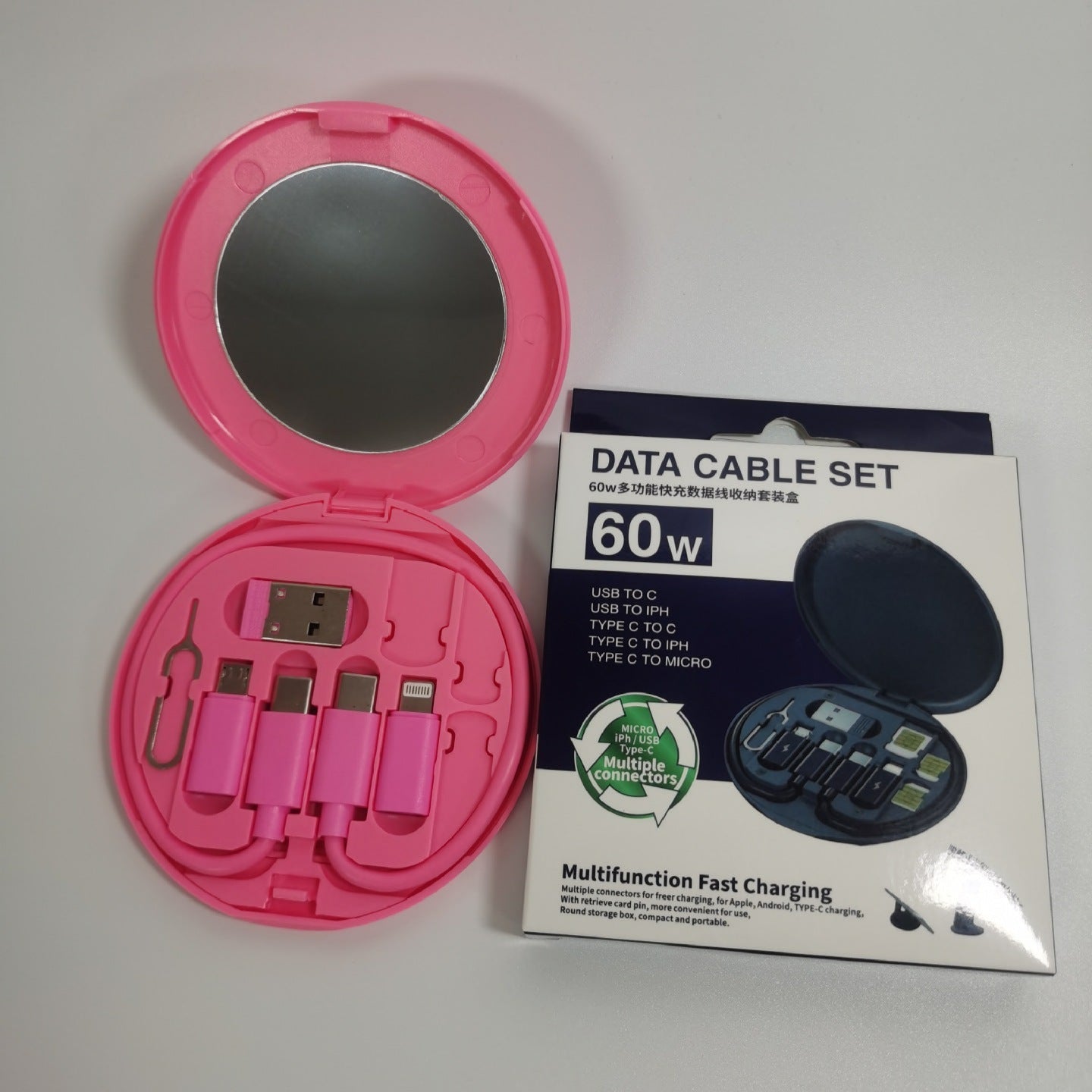 0816 Charging cable, 60W USB five-in-one Data cable Fast charger