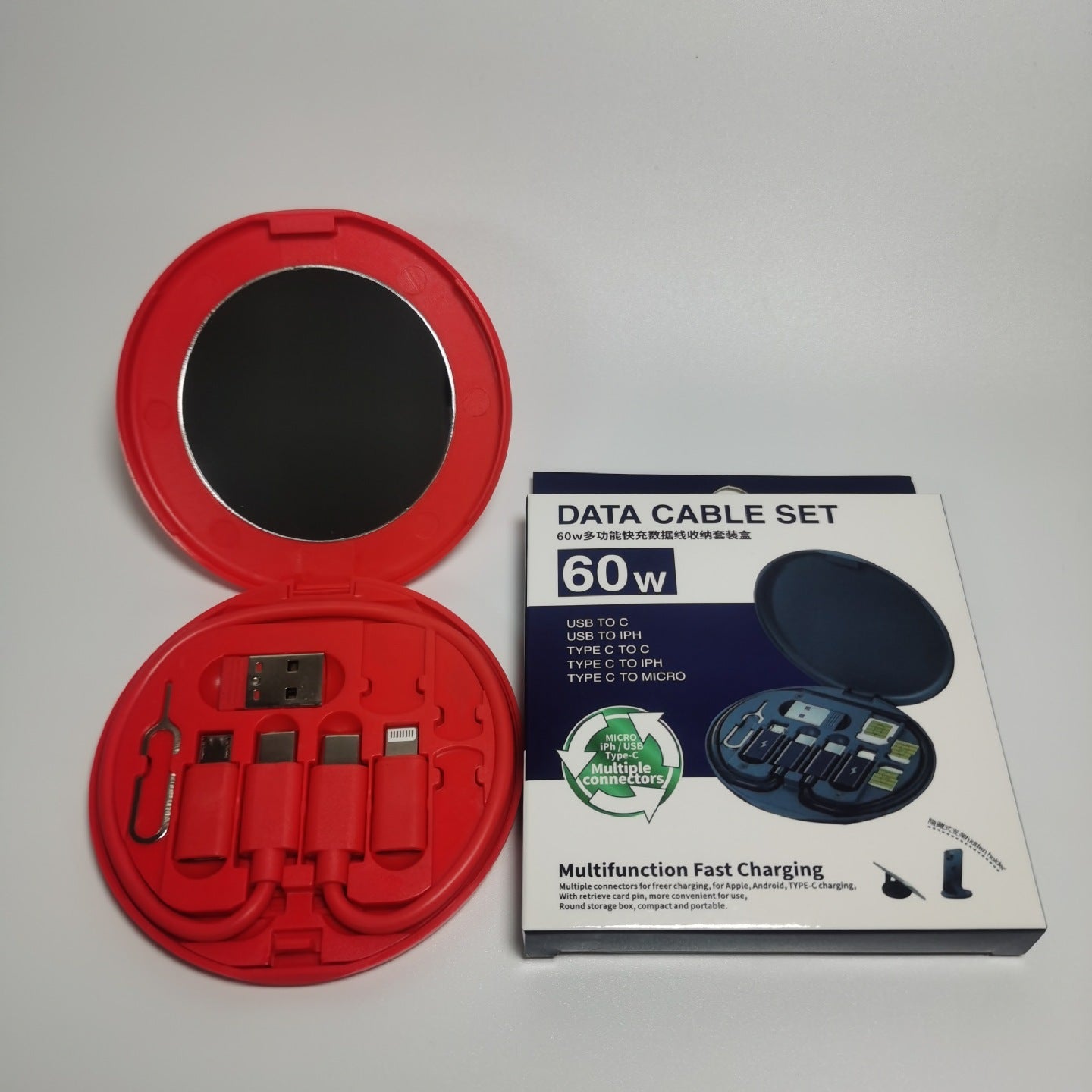 0816 Charging cable, 60W USB five-in-one Data cable Fast charger
