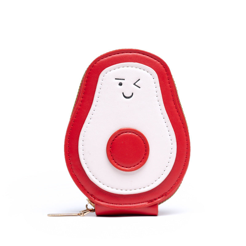 card holder, PU avocado mini cute coin purse