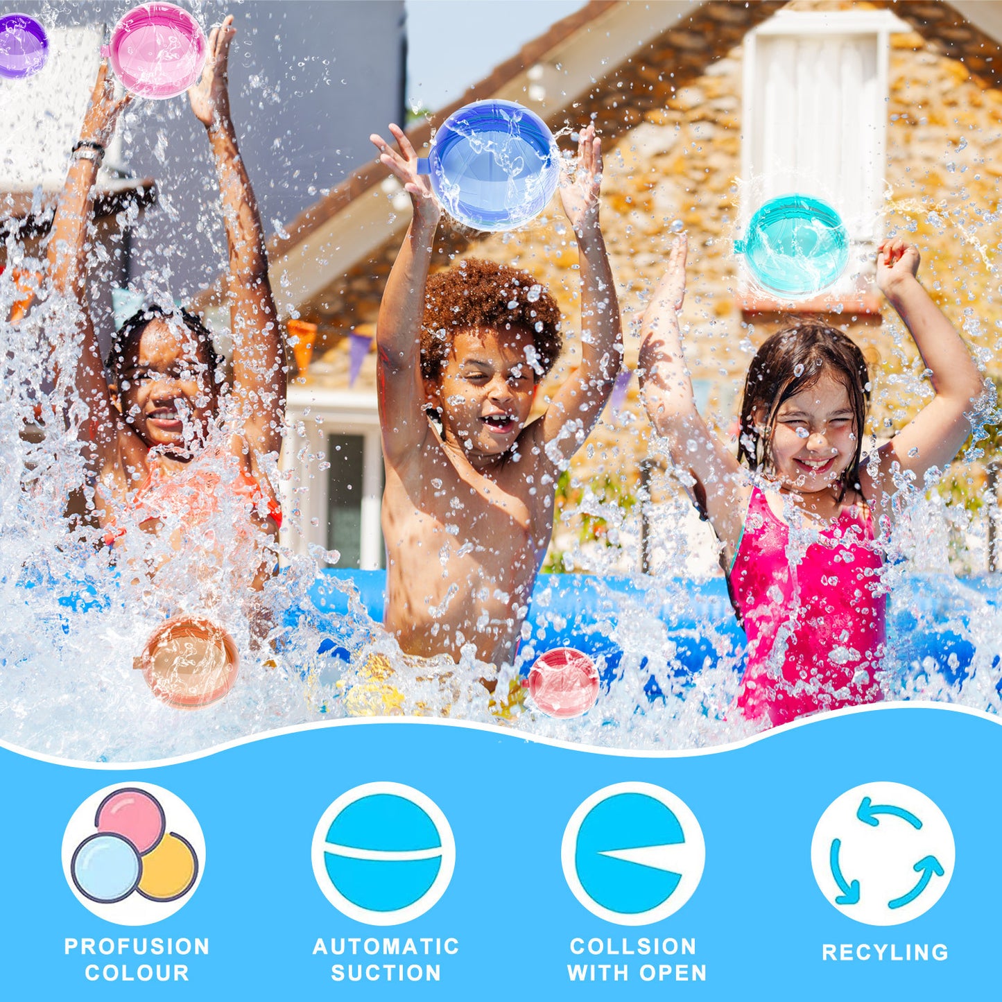 Silicone water ball children's outdoor water fight water filling toy basketball style water ball water explosion ball