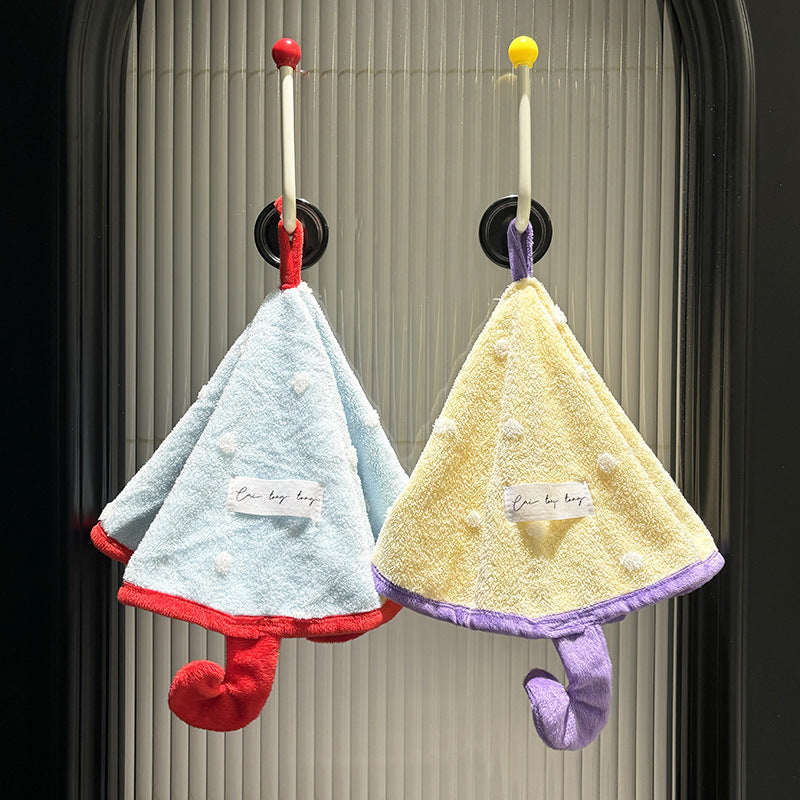 Umbrella hand towel, absorbent bathroom kitchen handkerchief polka dot