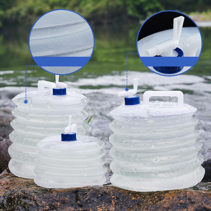 foldable water storage Outdoor multifunctional retractable bucket food grade large capacity with faucet push bucket