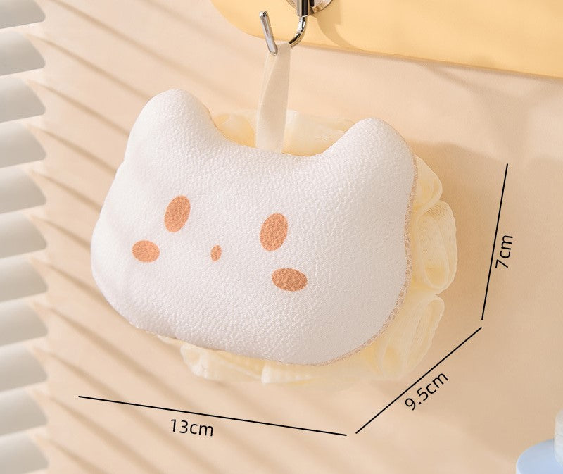 Bath Ball Cat claw bath flower bath towel does not fall apart soft cartoon bath ball bath foaming lanyard bath ball back rubbing artifact