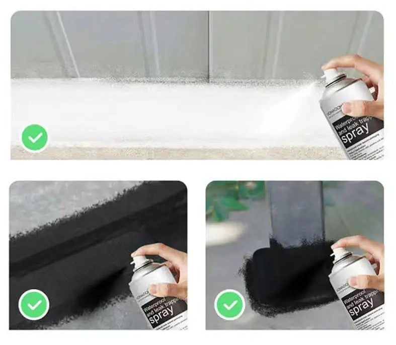 Waterproof and leak trapping spray