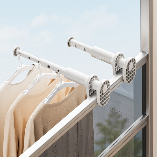 Travel clothes rack, punch-free telescopic clothes rack, balcony clothes drying artifact, foldable clothes rack, portable clothes rack