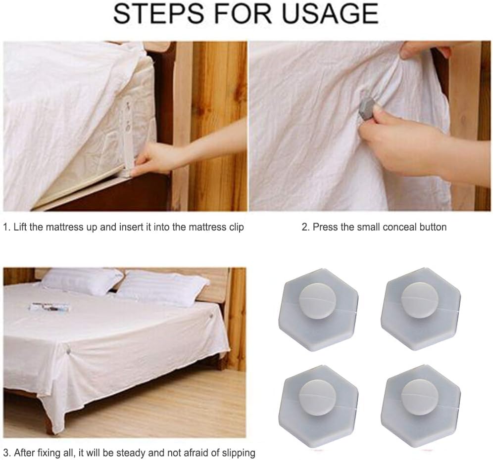 Bed Sheets Clip (4pcs), anti-slip fastener mattress quilt fixing buckle