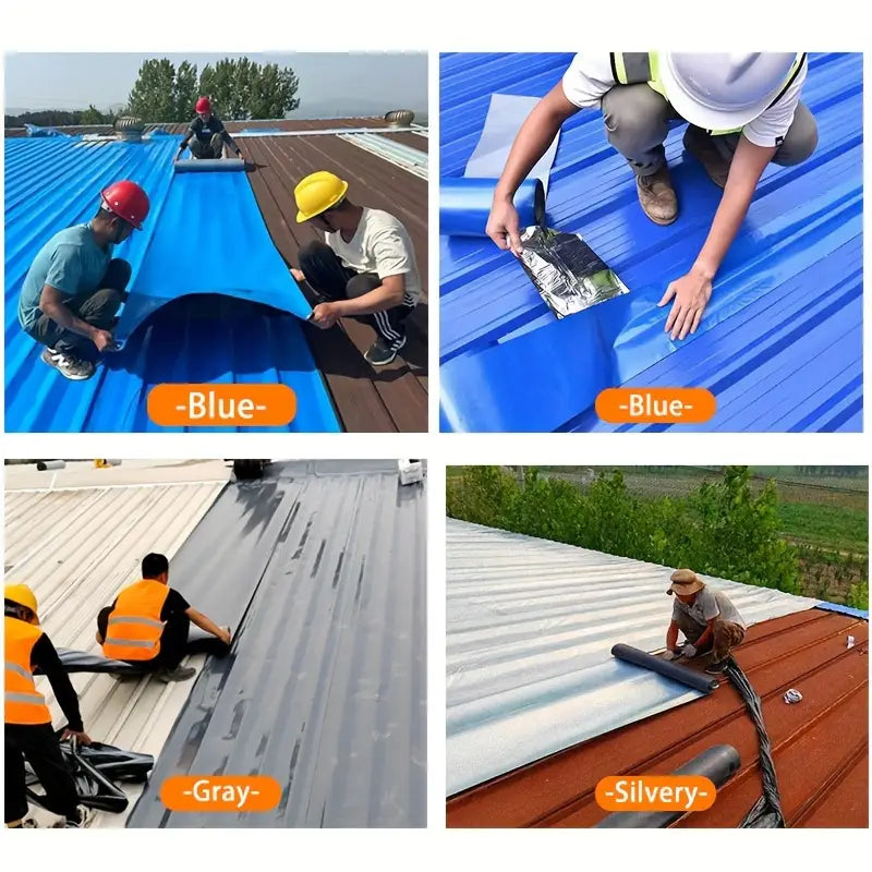 2 rolls of roof waterproof tape, used for repairing cracks, preventing water leakage and wind, suitable for metal steel plate roofs and wave tile roofs, easy to use, with built-in waterproof adhesive