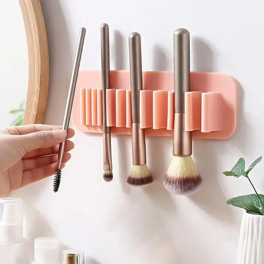 Silicone makeup brush drying rack, wall-mounted