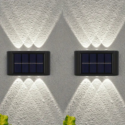 2pcs Outdoor 6LED Solar Wall Light LED Garden Street Landscape Decoration Wall Lamp