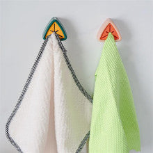 Triangular storage towel plug kitchen bathroom punch-free rag plug wall-mounted bath ball rack wash towel hook