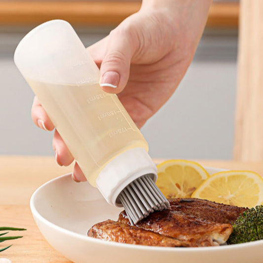 Kitchen seasoning bottle press silicone oil brush