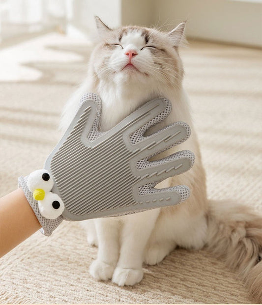Big Eyes Cute Cat Gloves Pet Bathing Double-sided Dual-purpose Gloves Cat Massage Remove Floating Hair Cleaning Beauty Products