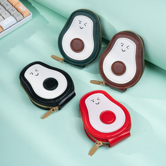 card holder, PU avocado mini cute coin purse