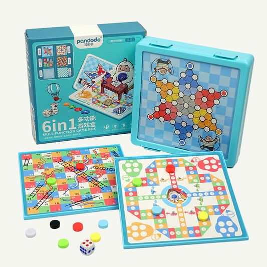 6-in-1 multifunctional game box game chess children's toy