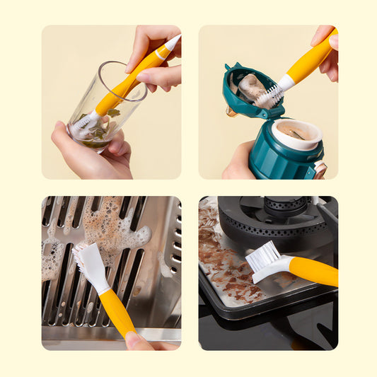 Three-in-one cup cover brush thermos cup multi-function gap cleaning brush cup mouth washing cup bottle brush universal cup brush